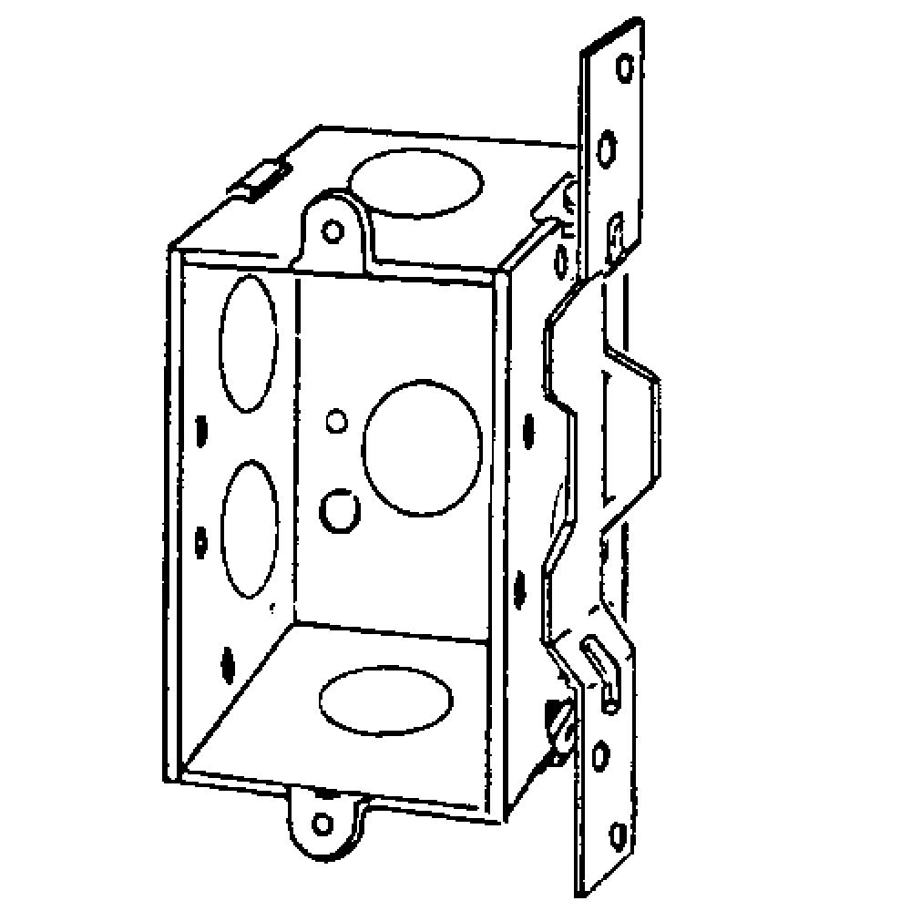 BX SQ CRNR SW 3X2X2-1/2 VERT BRCKT KO