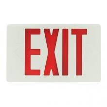 Barron Lighting Group GVEX-U-BP-WB-WH - White Plastic Exit, Green LED's, Battery Bac