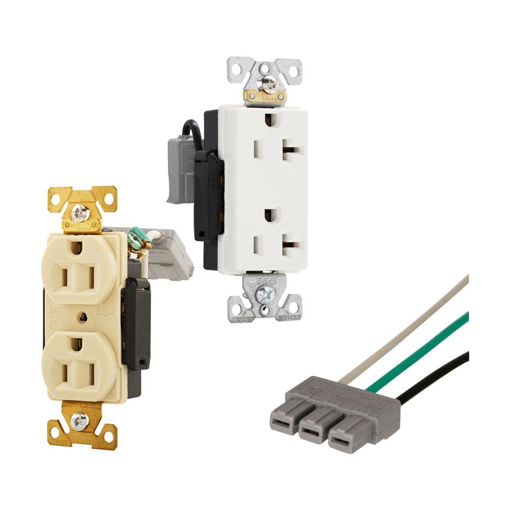 RecpDup20A125V 2P3W BrassStrapB&S MOD WH