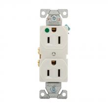 Eaton Wiring Devices 8200W - Recp HG Dup 15A125V 2P3W Str Comp B&S WH