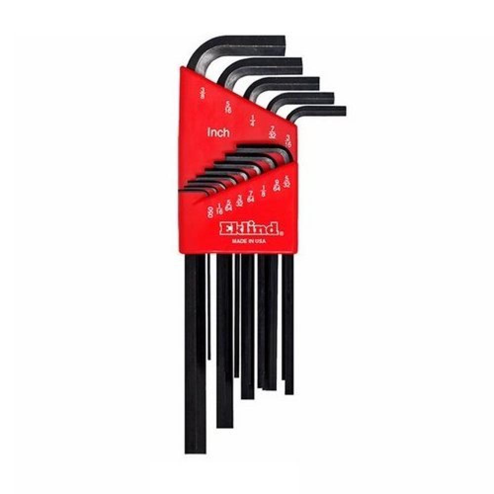 13PC STD HEX KEY SET,2.8-6.8 IN,L,BLK OX