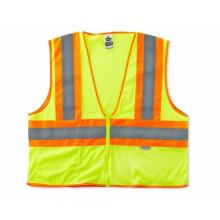 Ergodyne 8230ZLIMEL/XL - GLOWEAR TWO-TONE VEST,CL 2,LIME,ZIPPER,1