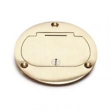 Lew Electric Fittings DFB-1-GFI - 4" BRS ROUND SGL FLIP LID COVER FOR GFI