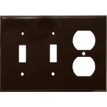 Morris 81262 - Lexn Wll Plts 3 Gng 1 Duplex 2Toggle Brn