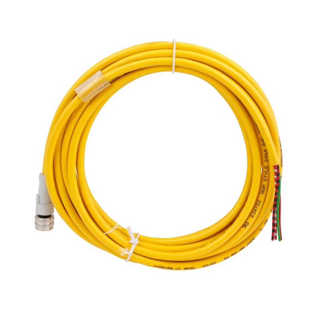 CORDSET,AC 4P 4W,18GA,PVC YEL,5M
