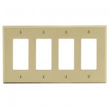 Hubbell Premise Wiring P264I - WALLPLATE, 4-G, 4) DEC, IV