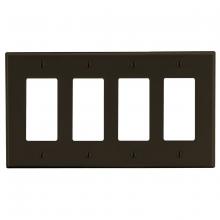 Hubbell Premise Wiring P264 - WALLPLATE, 4-G, 4) DEC, BR