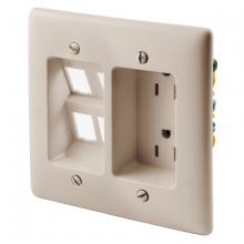 Hubbell Premise Wiring RR1514LA - RECES TR DUP RCPT 2G W/SNAPFIT,15A 125LA