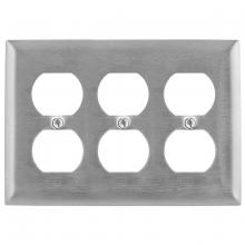 Hubbell Premise Wiring SS83 - WALLPLATE, 3-G, DUP, SS