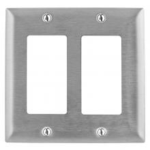 Hubbell Premise Wiring SSJ262 - WALLPLATE, JUMBO, 2-G, GFCI, SS