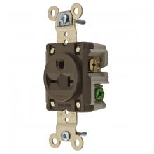 Hubbell Wiring Device-Kellems HBL5461 - SGL RCPT, IND GRD, 20A 250V, 6-20R, BR