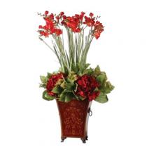 The Uttermost Company 60099 - RED FREESIA ENGLISH TOLE PLANTER,17 IN W