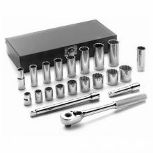 Wright Tool Company A34 - SOCKET SET,21-PC,3/8 IN DR,12PT,STL
