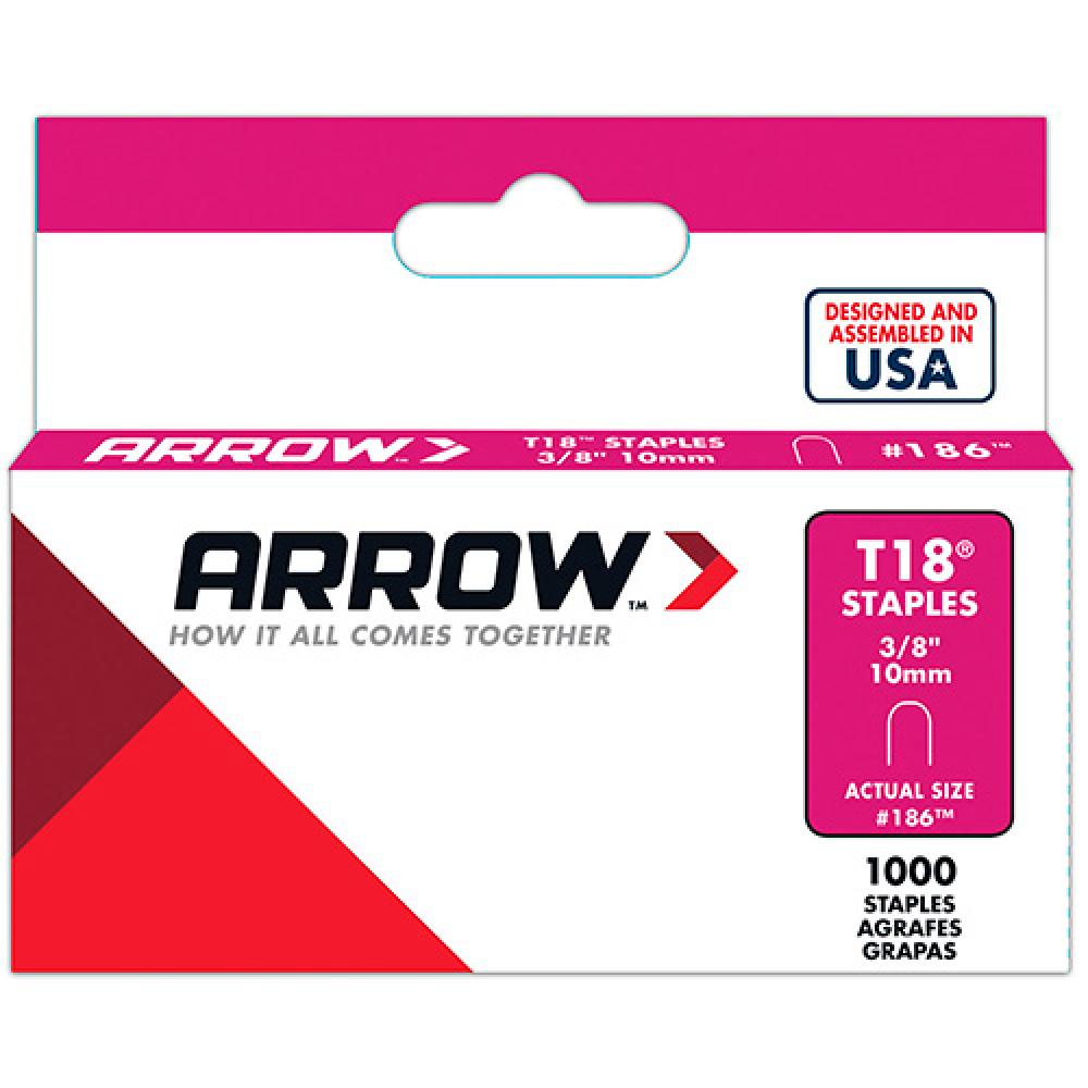 T18 ROUND CROWN STAPLE, 3/8 IN X 1/4 IN