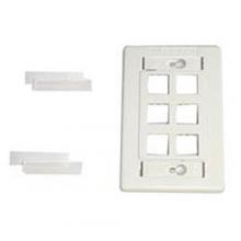 Belden AX101441 - MDVO INTERFACE PLATE,1 GANG,6-PORT,WHT