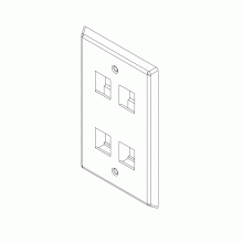 Legrand-Ortronics OR-KSFPR4-88 - FP,KEYSTONE,4 HOLE,SG,PC RESI,WHITE