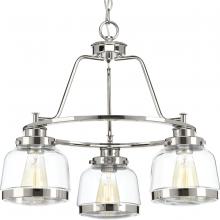 Progress Lighting, a Hubbell affili P400057-104 - 3-75W MED CHANDELIER Polished Nickel