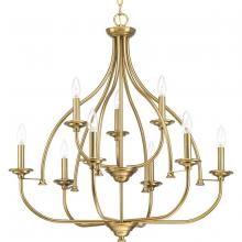 Progress Lighting, a Hubbell affili P400067-109 - 9-60W CAND CHANDELIER Brush Brz