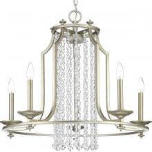 Progress Lighting, a Hubbell affili P400078-134 - 5-60W CAND CHANDELIER Silver Ridge