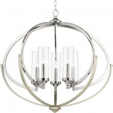 Progress Lighting, a Hubbell affili P400117-104 - 5-60W CAND CHANDELIER Polished Nickel