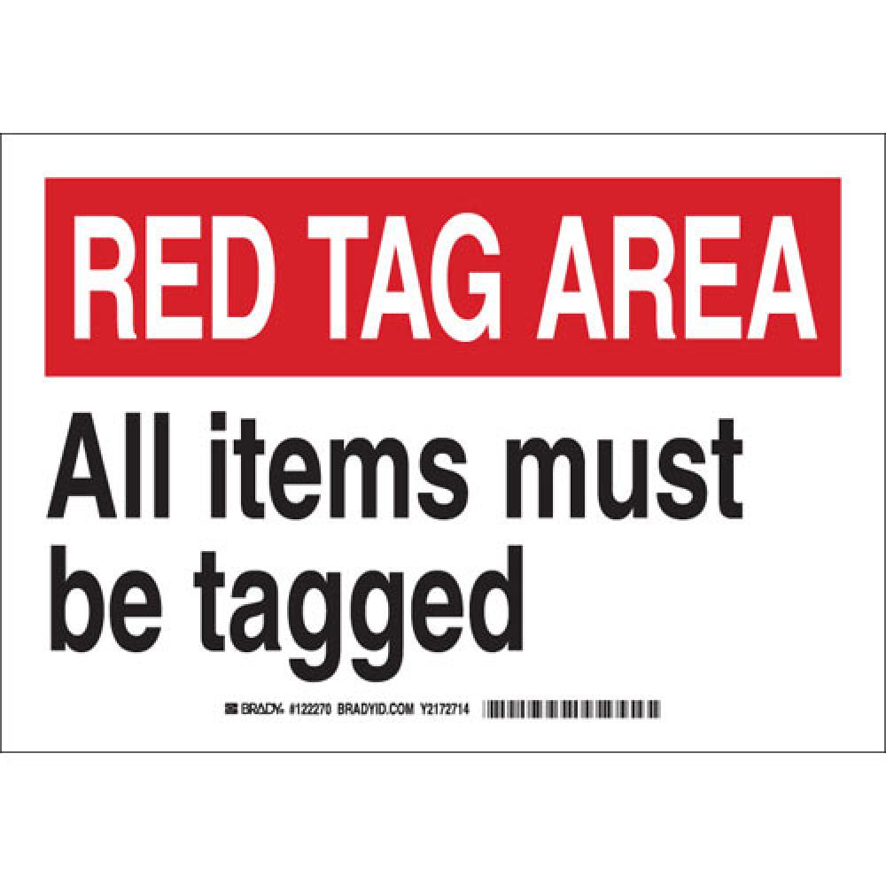 B401 7X10 RED/WT/BLK RED TAG AREA