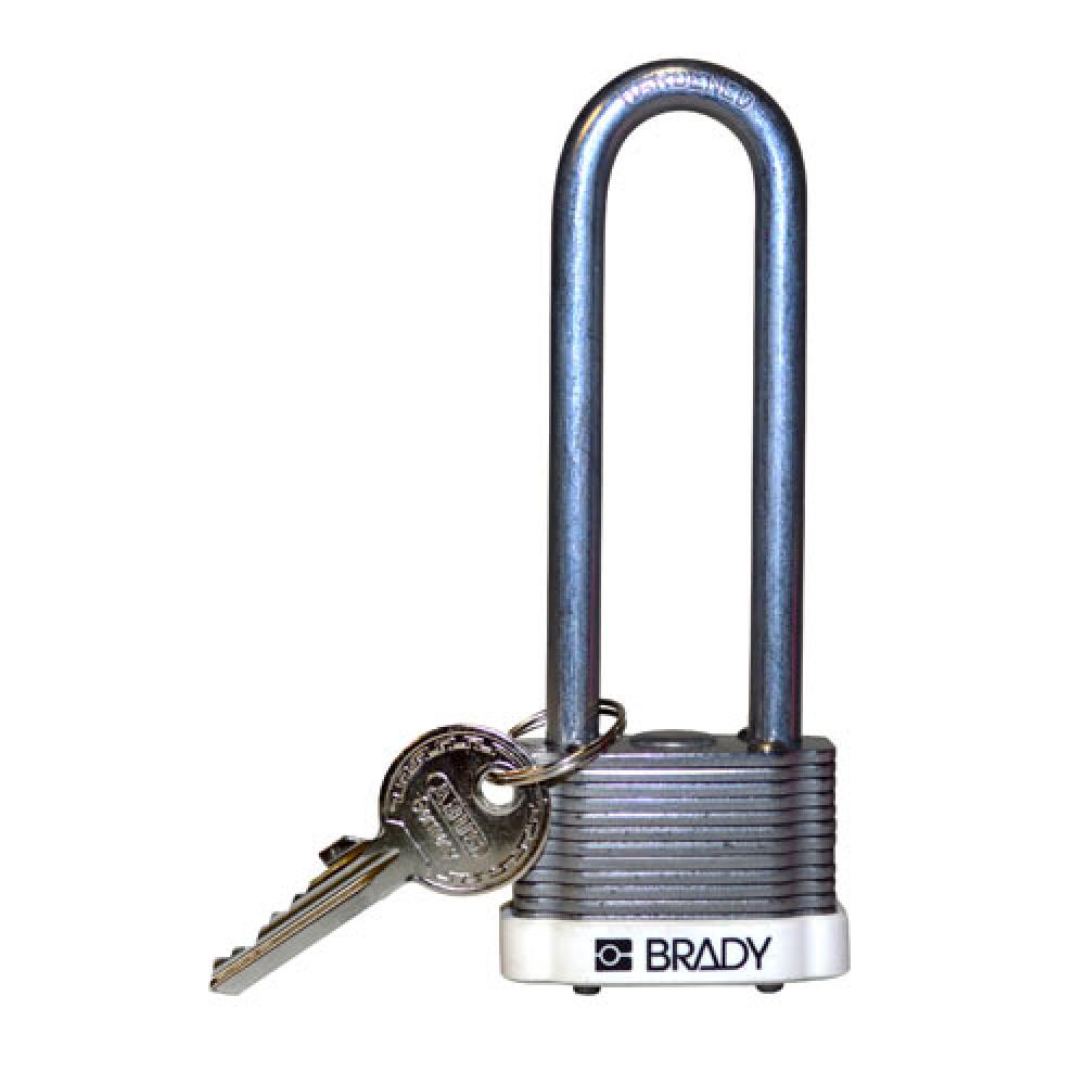 Steel Padlock 3&#34; Steel Shackle KD White