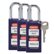 Brady 123421 - Long Body Nylon Padlock 1.5" KA PL 3PK