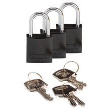 Brady 133284 - Comp Alum Padlock 1" KA BK 3PK