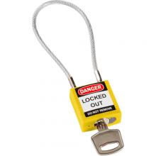 Brady 146121 - Compact 7.87in Cable Nylon Padlock KD YL