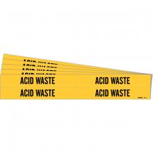Brady 7004-4-PK - ACID WASTE Pipe Marker Sty 4 BK on YL PK