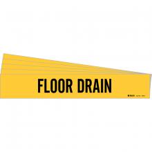 Brady 7356-1-PK - Floor Drain Pipe Marker 1 BK on YL PK