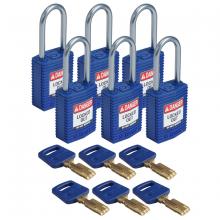 Brady CPT-BLU-38AL-KD6PK - Comp Lock Nylon 1.5" Alum Shkl KD BU 6PK