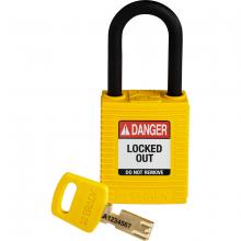 Brady NYL-YLW-38PL-KD - Nylon Padlock 1.5" Plastic Shackle KD YL