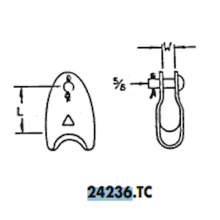 Hydel 24236TC - CLEVIS,WORKING LOAD LMT: 80 LB/C,STL