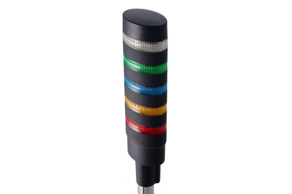LD6A Series Light Tower Steady LED 24V AC/DC Pole Mount w/ L Bracket Body color Black 5 Ti