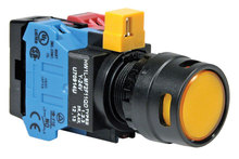 IDEC HW1L-AF2F11QD-W-120V - Pushbutton Illuminated 22mm Maintained Flush Round White 1NO-1NC Contact 120V AC