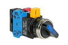 IDEC HW4F-3F02Q-G-24V - Selector Switch illuminated 22mm 3 positions Maintained Green Knob 2NC contact Full Voltag